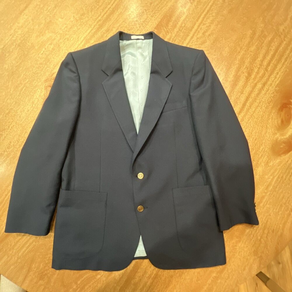 Vintage WM H Leishman Men’s Navy Sport Coat 42R‎ Wool Blazer Suit Jacket Canada